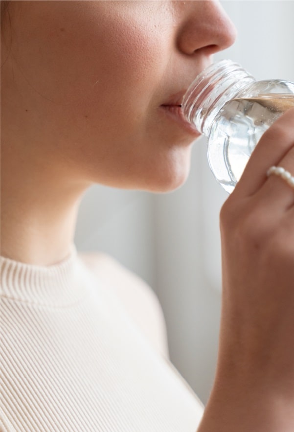 Drink water after consuming E-ssential